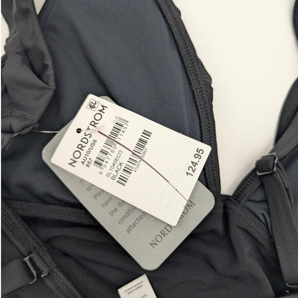 Sea Level Swim Women's Eco Essentials Frill One Piece Swimsuit Black Size 6 EU36 - Picture 8 of 10